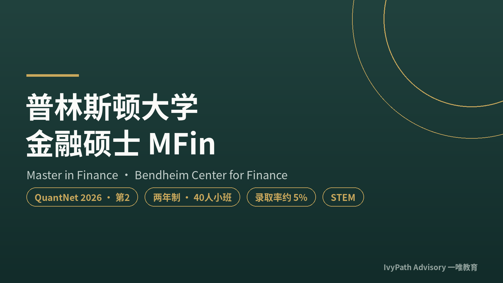 普林斯顿金融硕士 MFin:QuantNet 2026 第 2、两年制 40 人小班、录取率约 5%、STEM